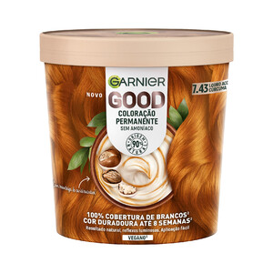 Imagen de GARNIER Coloracion permanente sin amoniaco, tono 7.43 Cobrizo curcuma GARNIER Good.
