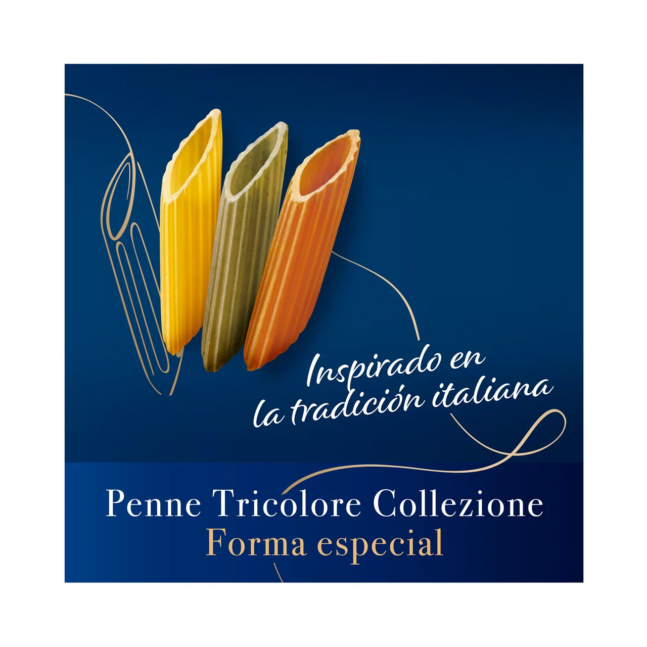BARILLA Pasta Gourmet La Collezione Mezze Penne Tricolores N.170 (Macarrones Multivegetales) BARILLA 500 g.