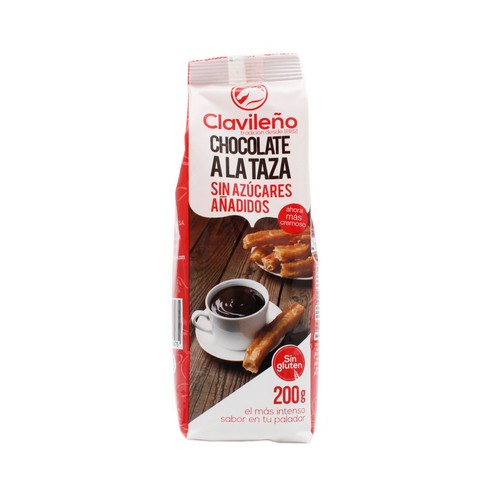 CLAVILEÑO Cacao en polvo soluble sin Azúcar, sin gluten CLAVILEÑO 200 gr.