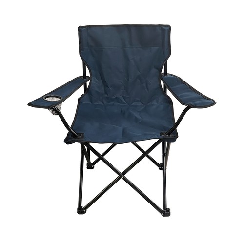 Silla camping plegable GARDENSTAR con apoyabrazos, color azul.