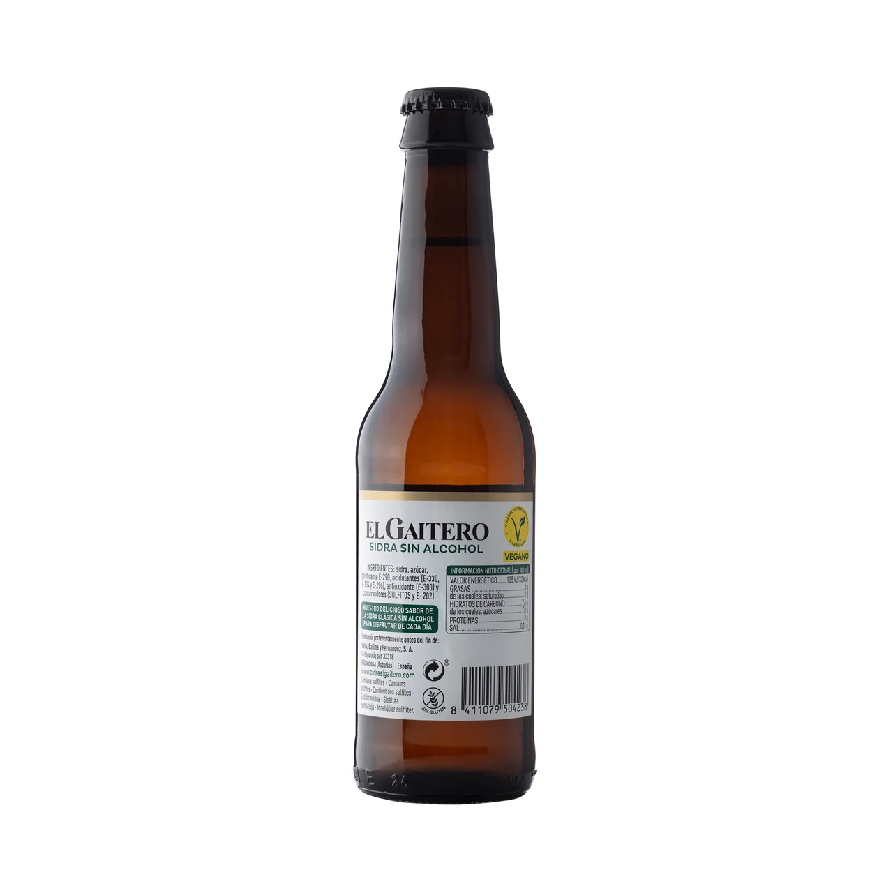 Sidra espumosa sin alcohol (0.0%) botella 25 cl.