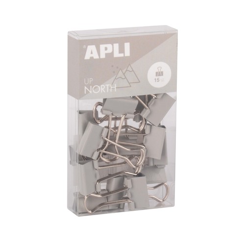 Pinza abatible 15 piezas 28mm color gris. APLI UP NORTH