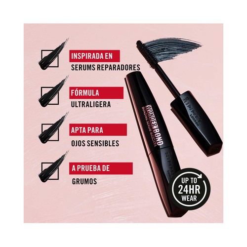 RIMMEL Wonder bond tono 001 Black Máscara de pestañas sérum efecto longitud y fuerza.