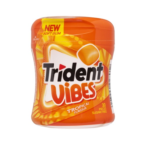 TRIDENT Chicle tropical vibes bote 30 unds 70gr