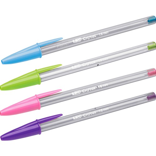 8 bolígrafos punta gruesa, grosor 1.6mm, tinta líquida varios colores BIC Cristal fun.