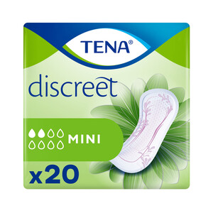 Imagen de TENA Compresas incontinencia mini para pérdidas leves de orina TENA Discreet 20 uds.