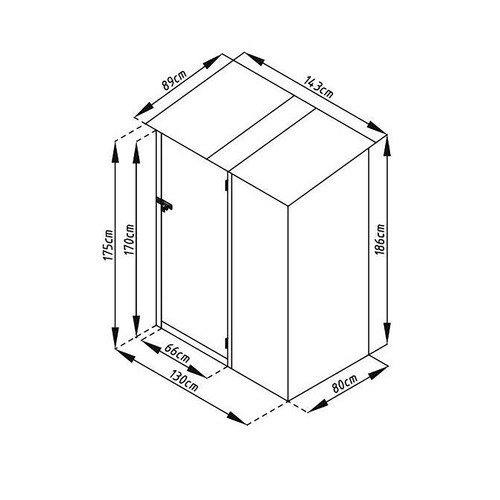 Armario metálico 1,27m2. GARDIN NEWCASTLE KIS12961.