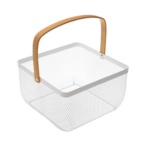 Imagen de Cesta con rejilla de metal y asa para servilletas, 24x24x15cm., VERSA.