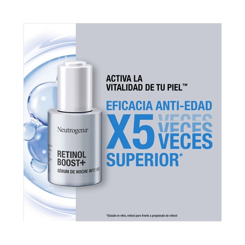 NEUTRÓGENA Retinol boost+ Sérum intensivo de noche antiedad, con retinol 30 ml.