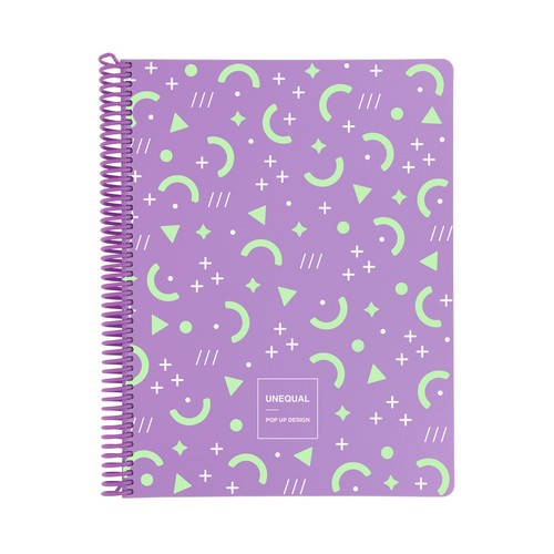 Cuaderno A4 120 hojas 90 gr 5x5 5 bandas Unequal Pop surtido. GRAFOPLÁS