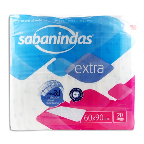 SABANINDAS Protector absorbente (mantienen la piel alejada de la humedad ) SABANINDAS 20 uds.