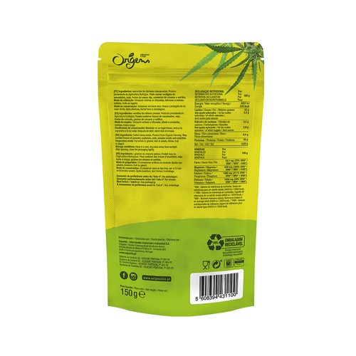 ORIGENS Semillas de cáñamo peladas ecológicas ORIGENS 150 g.