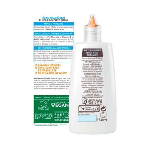 DELIAL Super uv de Garnier Protector solar facial con factor de protección 50+ (muy alto) 40 ml.