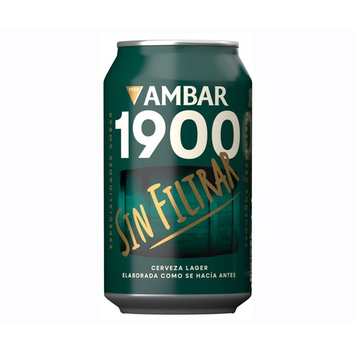 AMBAR Lata de cerveza 1900 sin filtrar 33 cl