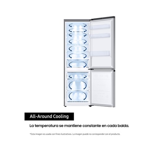 Frigorífico combi 185,3cm SAMSUNG RB34C602DSA NO FROST, clasificación energética: D, H: 185,3cm, A: 59,5cm, F: 65,8cm, capacidad total: 344L.