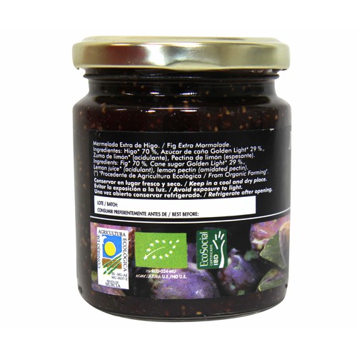 BIOJAM ABEROS Mermelada de higo con azúcar de caña ecológica BIOAPRICA 275 gr,