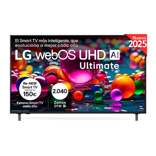 Televisión 139,7 cm (55") LED LG 55UA75006, 4K, Ultra HD, Smart TV, WebOS25 IA, USB, 3HDMI, color negro, 60Hz.