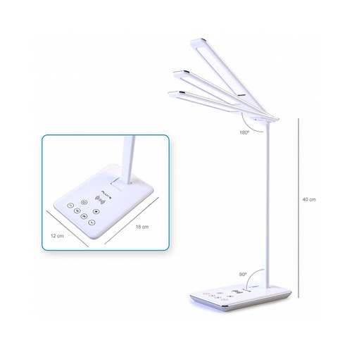 Lámpara escritorio led con carga inalámbrica y usb, FLUX´S.