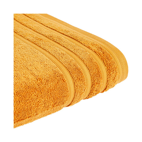 Toalla de baño 100% algodón color amarillo ocre, densidad de 500g/m², ACTUEL.