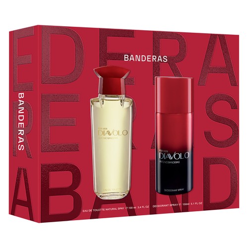 ANTONIO BANDERAS Diavolo Estuche de colonia y desodorante para hombre.