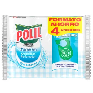 POLIL Antipolillas en colgador con aroma a colonia Raid 4 uds. x 14 g,