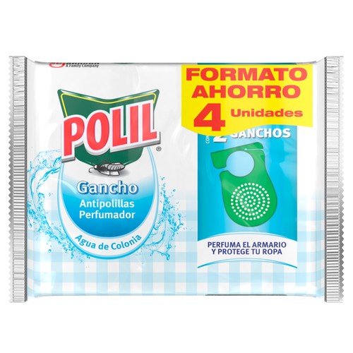 Imagen de Antipolillas en colgador con aroma a colonia POLIL Raid 4 uds. x 14 g,