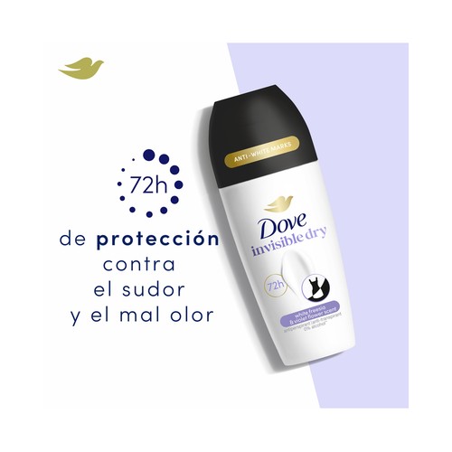 DOVE Advanced care invisible dry Desodorante roll on para mujer que no deja manchas en nuestra ropa 50 ml.