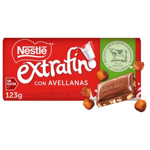 Chocolate con leche y avellanas 123 g.