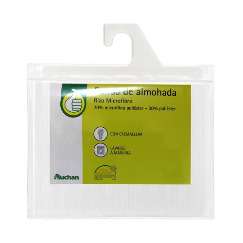 Funda protectora de almohada 100% poliéster, 90cm. PRODUCTO ECONÓMICO ALCAMPO.