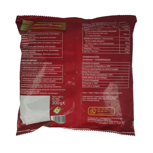 LA CUERVA Fresas dulces ultracongeladas y 100% naturales LA CUERVA 300 g.