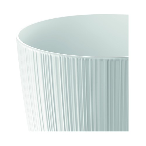 Maceta 13x11 cm color blanco diseño relieve fabricada en plástico, SANDY ROUND.