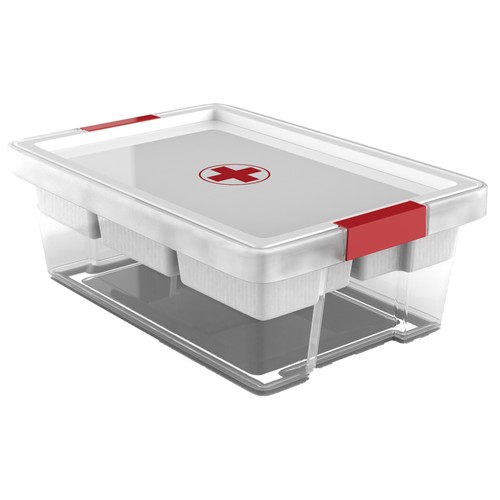 Caja botiquín con tapa, 7 litros de capacidad, TATAY.