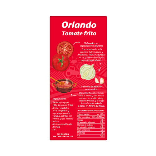ORLANDO Tomate frito ORLANDO brik de 350 g.