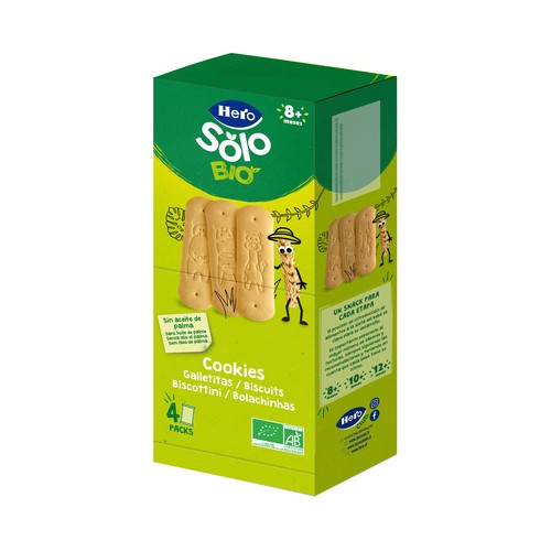 HERO Solo bio Galletitas (cookies) ecológicas a base de cereales, a partir de 8 meses 160 g.