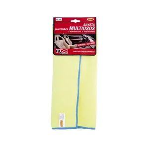 Gamuza de 40 x 35 centímetros, de color amarillo y fabricada en microfibra, RM CLEAN.