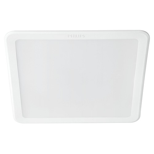 Downlight empotrable cuadrado 13W, 14cm, luz neutra 4000K, PHILIPS, color blanco.