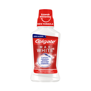 COLGATE Enjuague bucal de uso diario, sin alcohol y con acción blanqueante COLGATE Max white expert 250 ml.