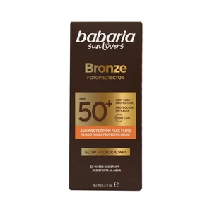 BABARIA Bronze Protector solar facial con color, FPS 50+ (muy alto) y efecto brillo 40 ml.