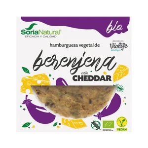 SORIA NATURAL Bio Hamburguesas vegetales de berenjena estilo Cheddar 2 x 100 g.