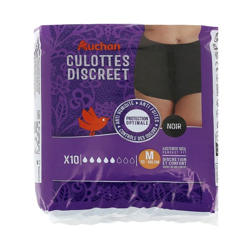 PRODUCTO ALCAMPO Calzoncillos de incontencia nocturna negros, ultra absorbentes talla M (70 - 100 cm) 10 uds.