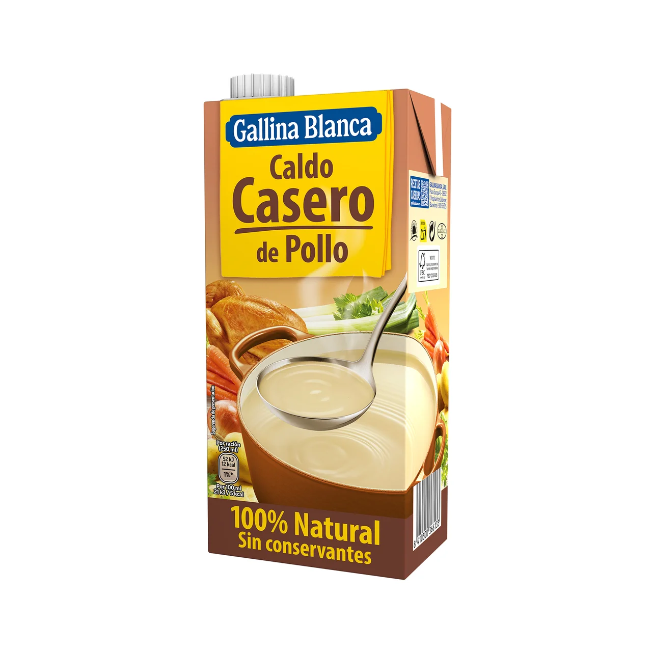 100% Natural Caldo de pollo 1 l.