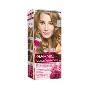 GARNIER Coloración permanente e intensa reutilizable para bol y pincel, tono 7 Rubio GARNIER Color sensation.