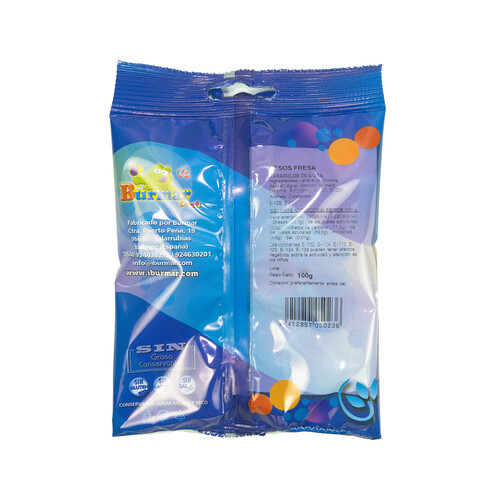 BURMAR Caramelos de goma, besos dde fresa BURMAR 100 g.