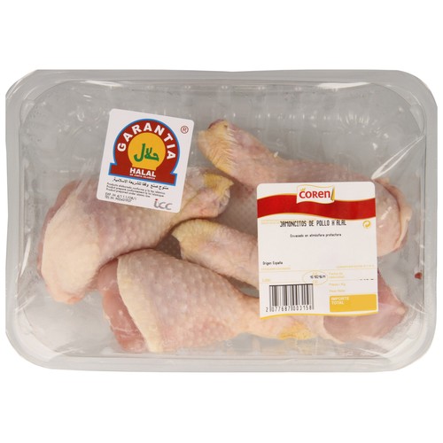 COREN Jamoncitos de pollo, con hueso y piel y certificación Halal Bandeja