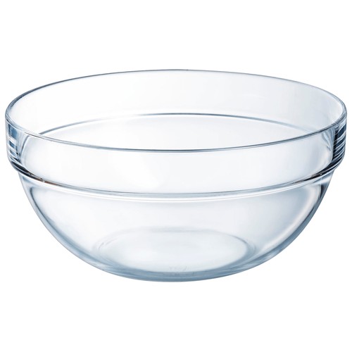 Ensaladera de vidrio transparente de 20cm. de diámetro, ACTUEL.