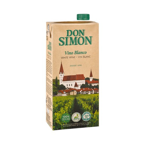 Vino blanco de mesa DON SIMON brik 1 l.