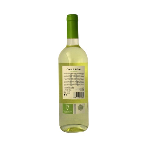 CALLE REAL  Vino blanco con D.O. Valdepeñas CALLE REAL botella de 75 cl.