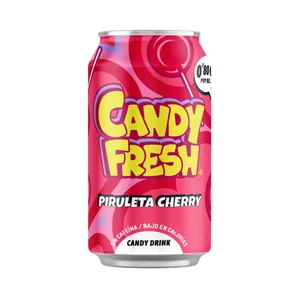 CANDYFRESH Bebida refrescante con sabor a piruleta cherry lata 33cl