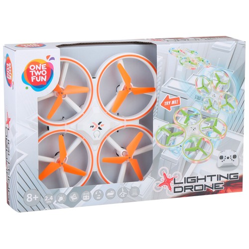 Drones radiocontrol con luces, modelos surtidos ONE, TWO FUN
