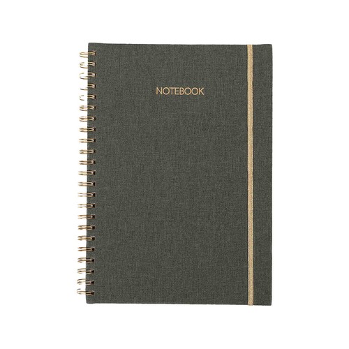 Cuaderno A4 80G 100H Espiral Tapa Tela Horizontal Y Cuadricula. Papel FSC ALCAMPO